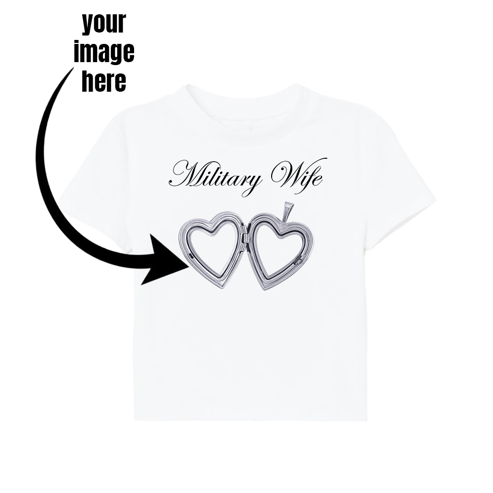 CUSTOM military wife locket tee