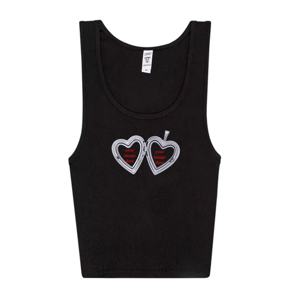 Locket Custom Cropped Ribbed Tank