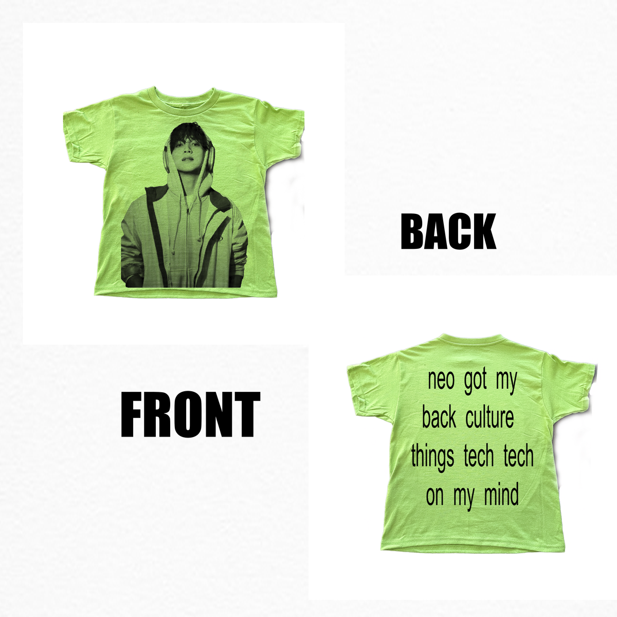127 blingy bias tee - LIME VERSION