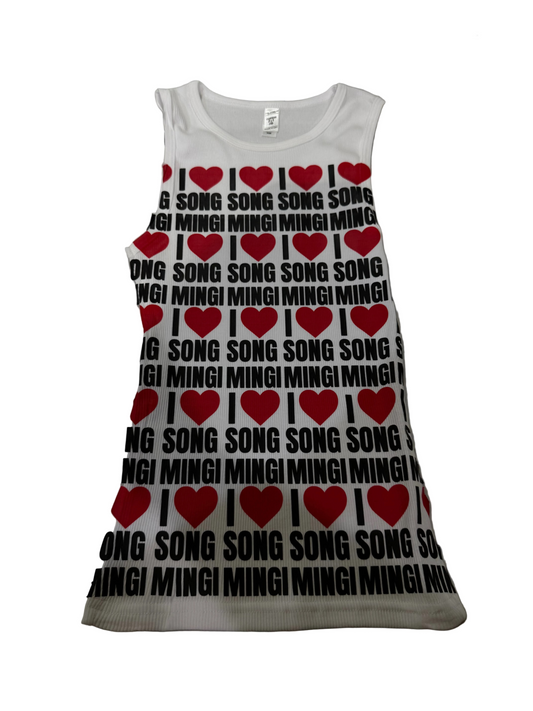 I love song mingi all over print tank