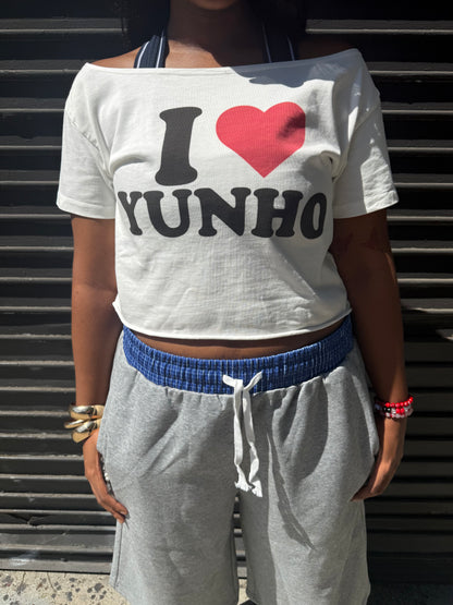 CUSTOM I love my bias off the shoulder top
