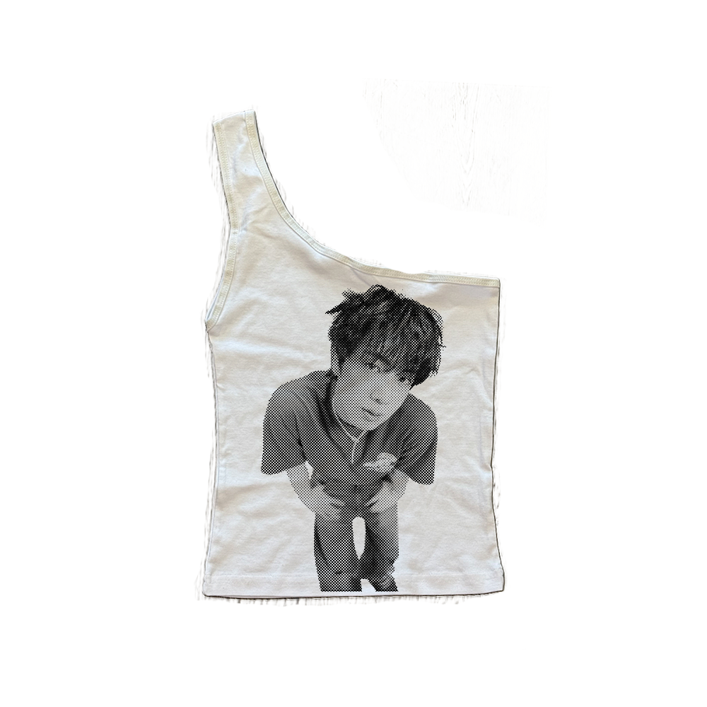 bts facecard one shoulder top