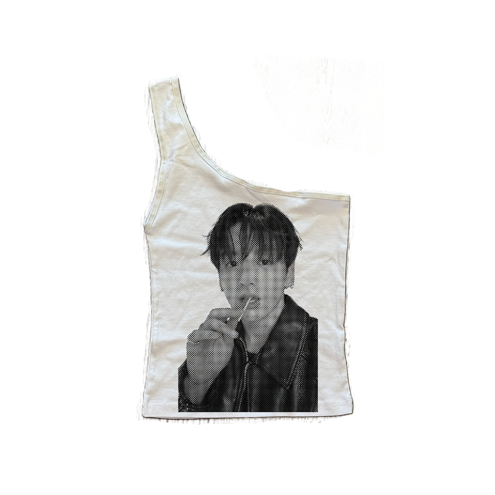 bts facecard one shoulder top