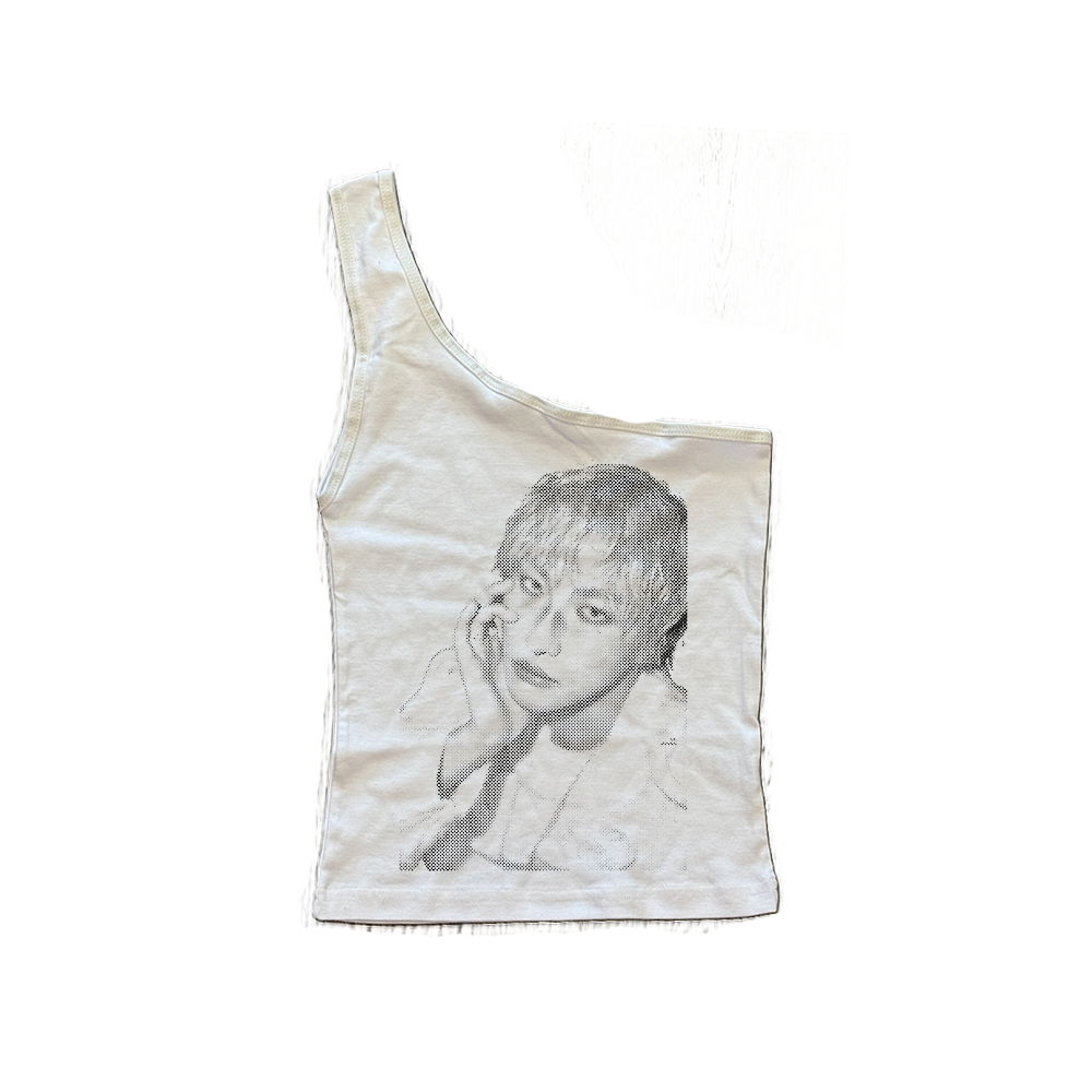 ateez facecard one shoulder top