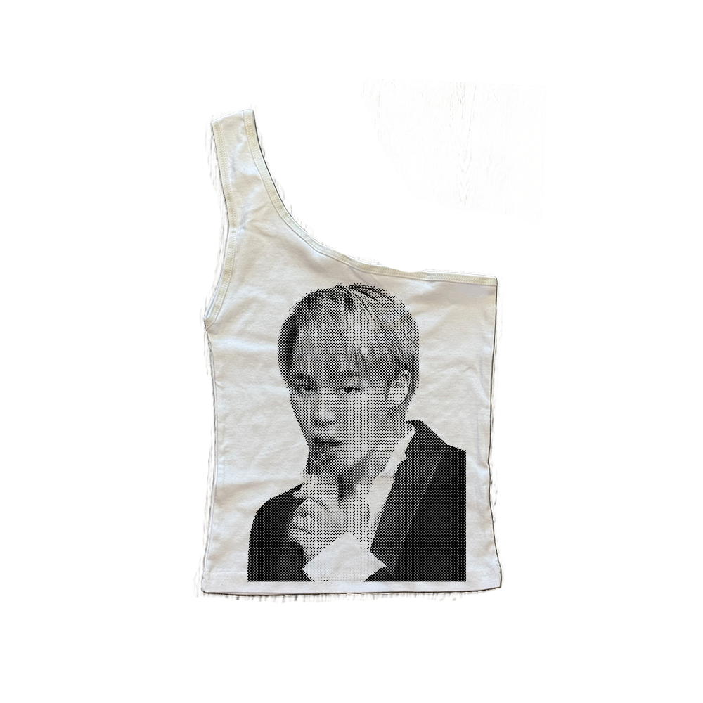 bts facecard one shoulder top