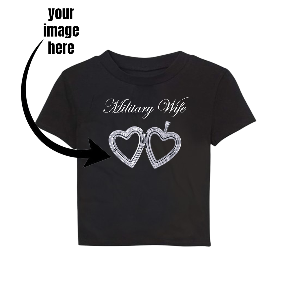 CUSTOM military wife locket tee