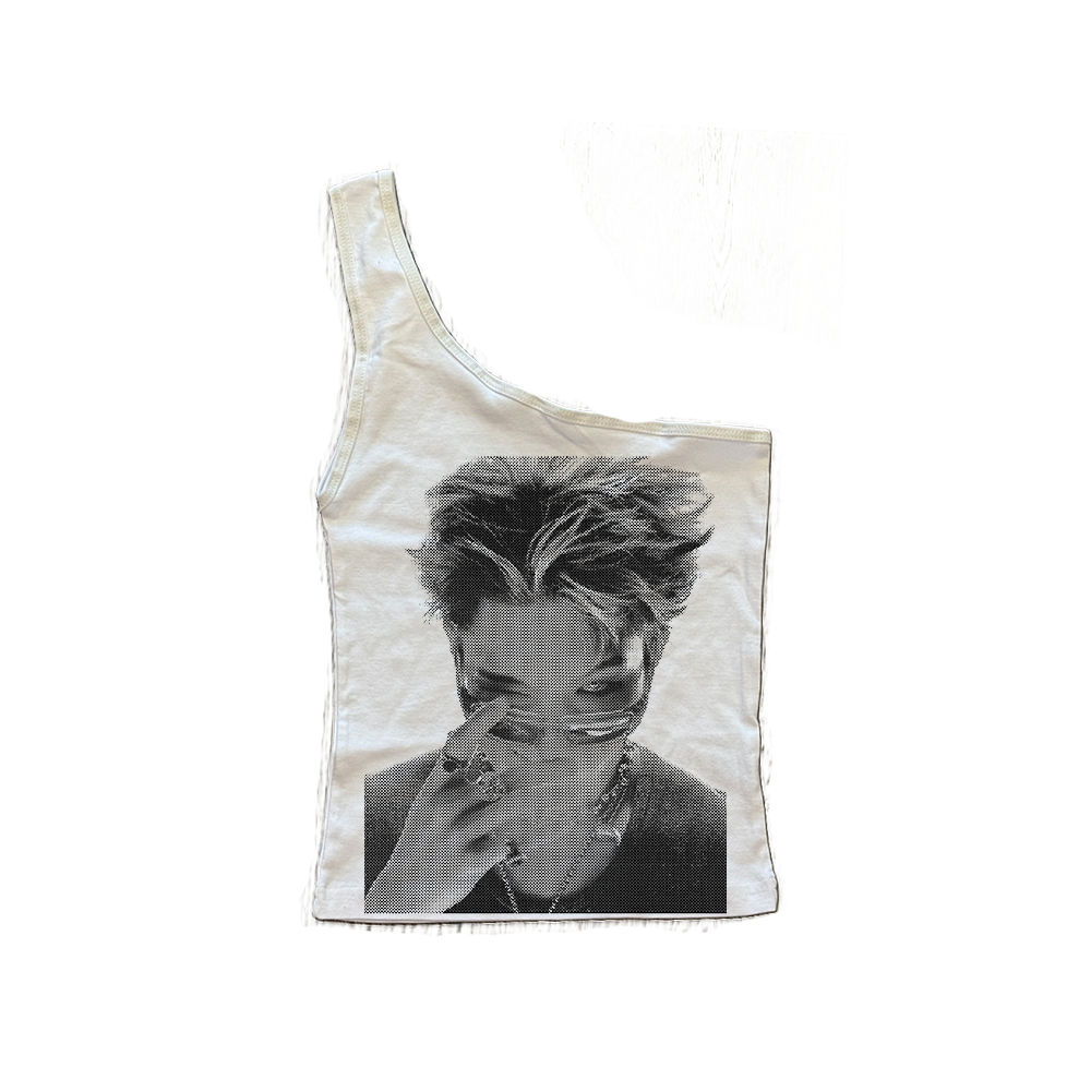 ateez facecard one shoulder top