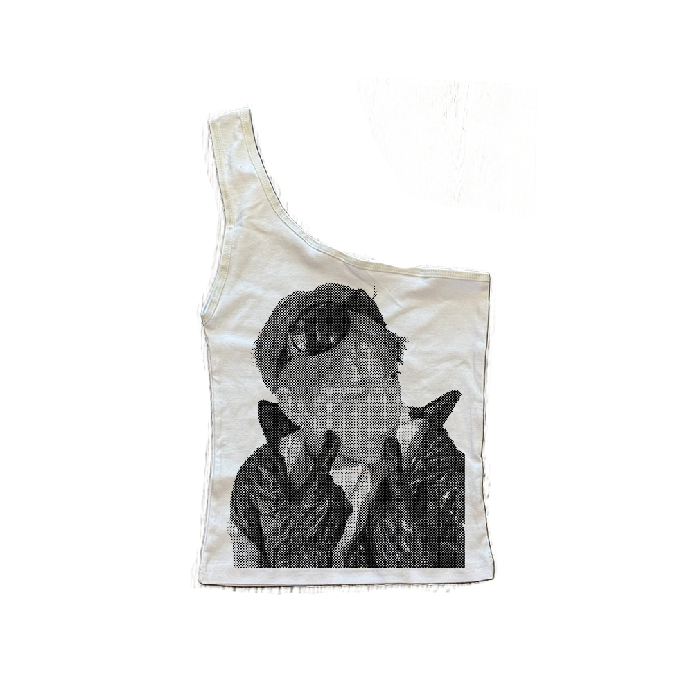 ateez facecard one shoulder top
