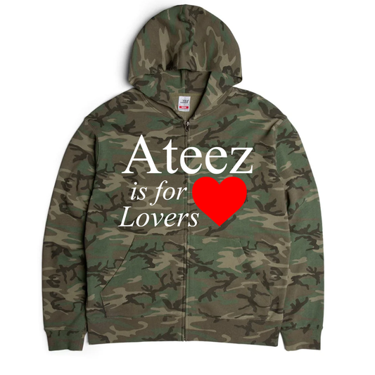 ateez is for lovers camo zip up
