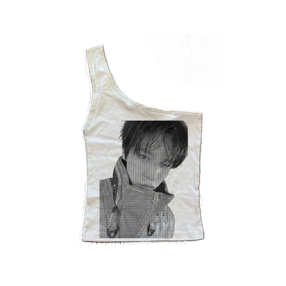 ateez facecard one shoulder top