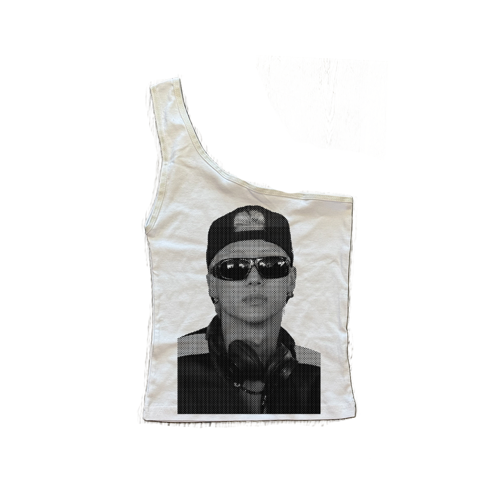 ateez facecard one shoulder top