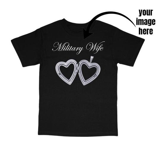 CUSTOM military wife locket tee