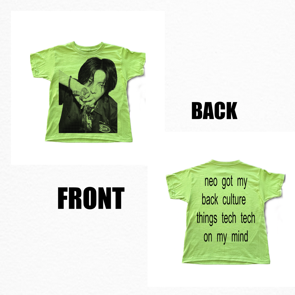 127 blingy bias tee - LIME VERSION