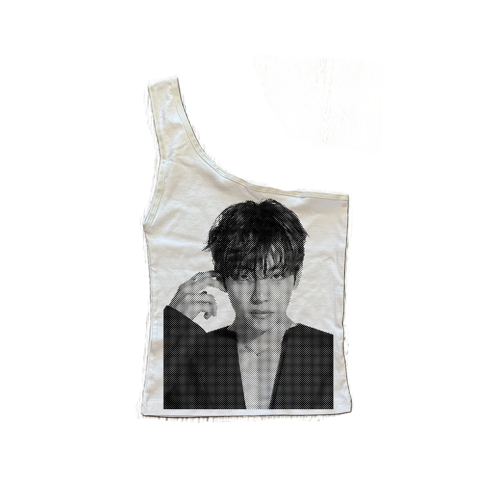 bts facecard one shoulder top